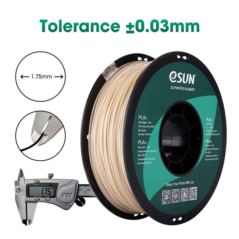 eSUN PLA PRO (PLA+) 3D Printer Filament, Dimensional Accuracy +/- 0.03 mm, 1kg, Plastic Spool, 1.75mm, Bone White (Pantone 7507C) - Image 4